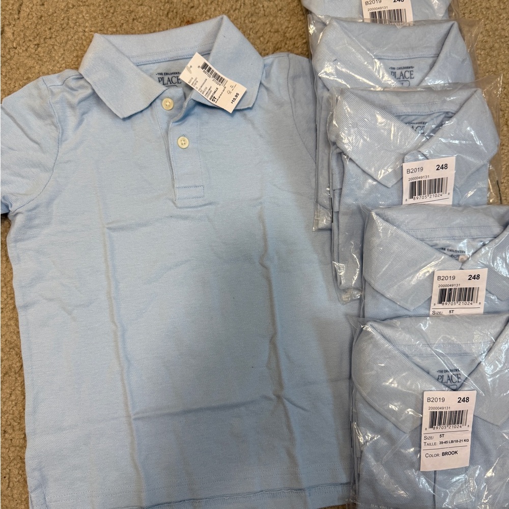 The Children's Place Sky Blue Polo for Kids 6 PIECES BNWT